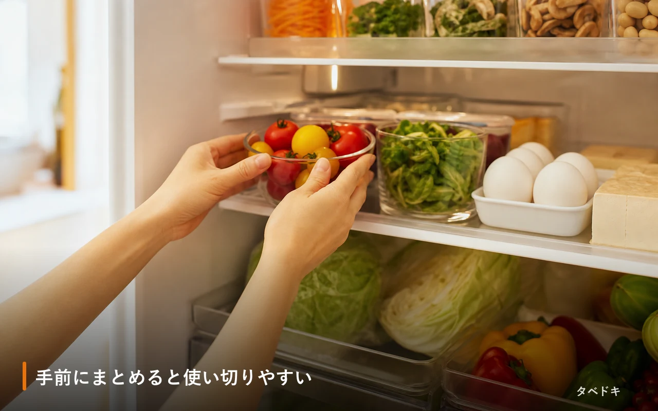 手前にまとめると使い切りやすい