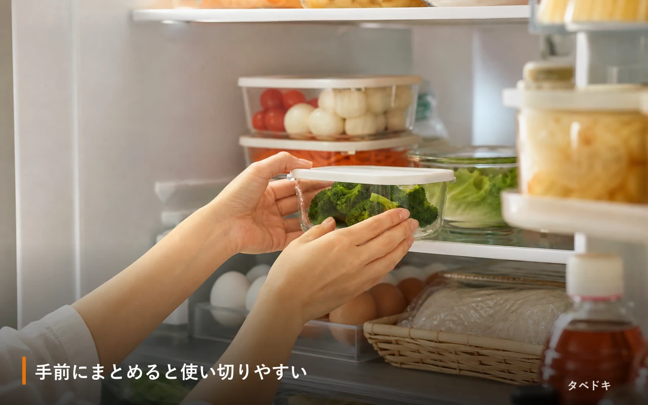 手前にまとめると使い切りやすい