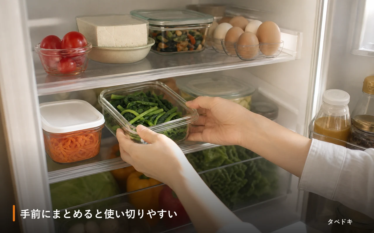 手前にまとめると使い切りやすい