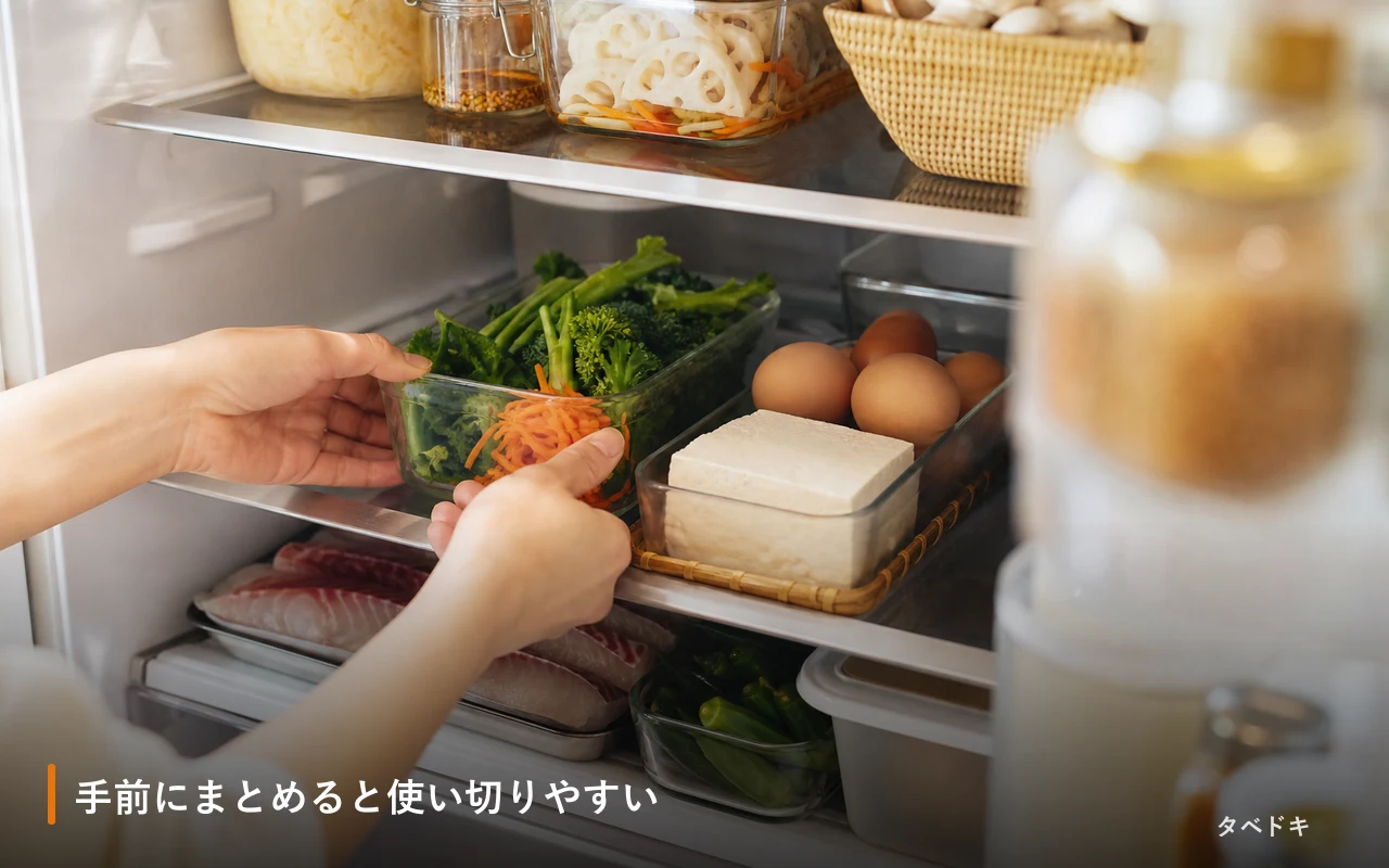 手前にまとめると使い切りやすい