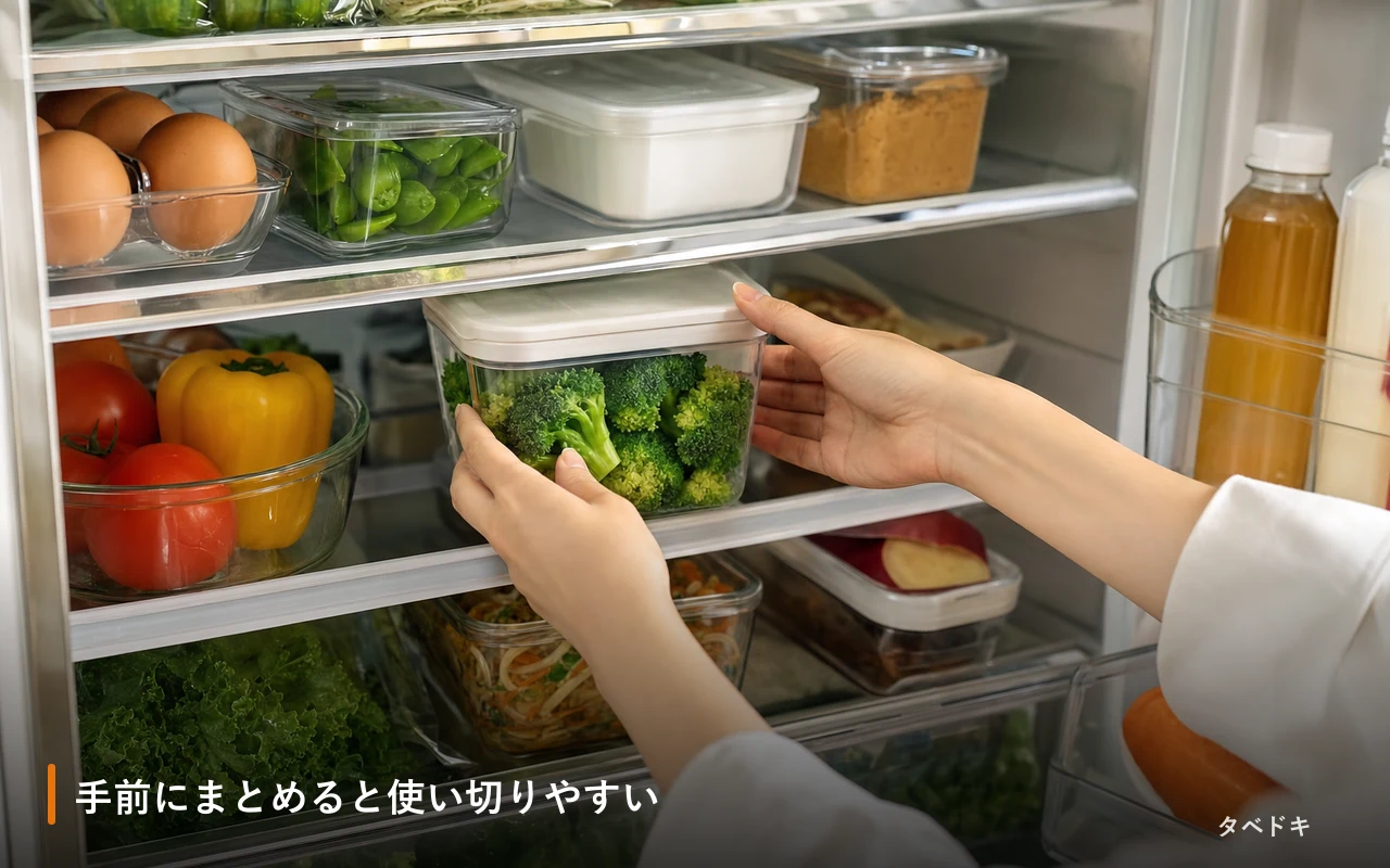 手前にまとめると使い切りやすい