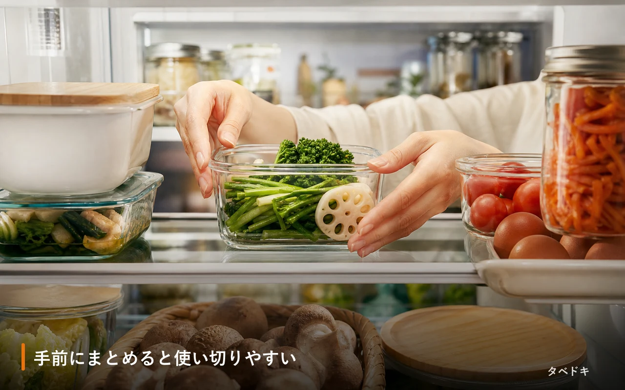 手前にまとめると使い切りやすい