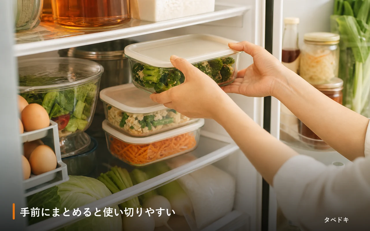 手前にまとめると使い切りやすい