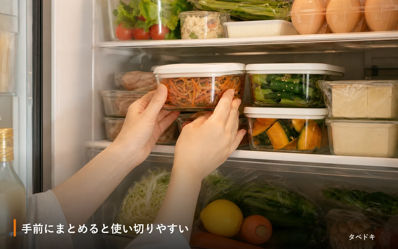 手前にまとめると使い切りやすい