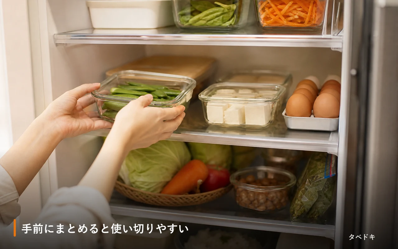 手前にまとめると使い切りやすい