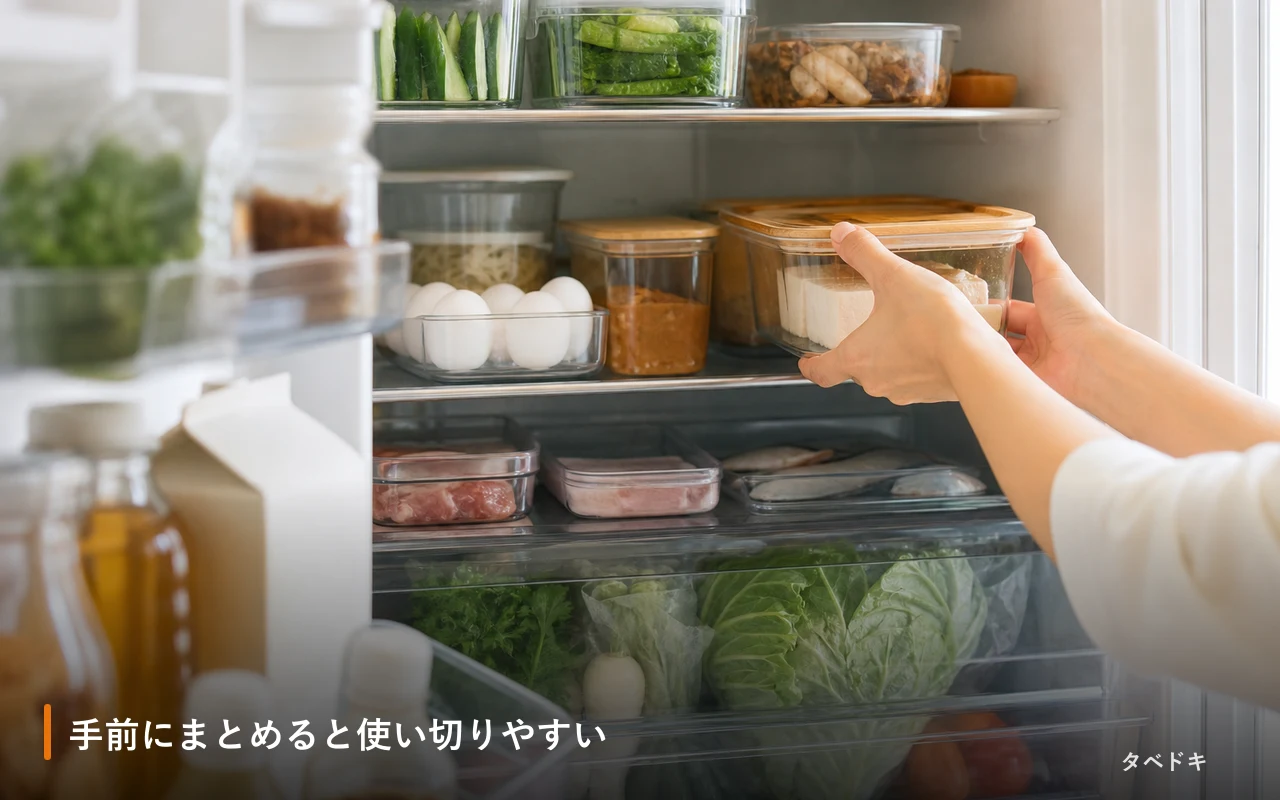 手前にまとめると使い切りやすい