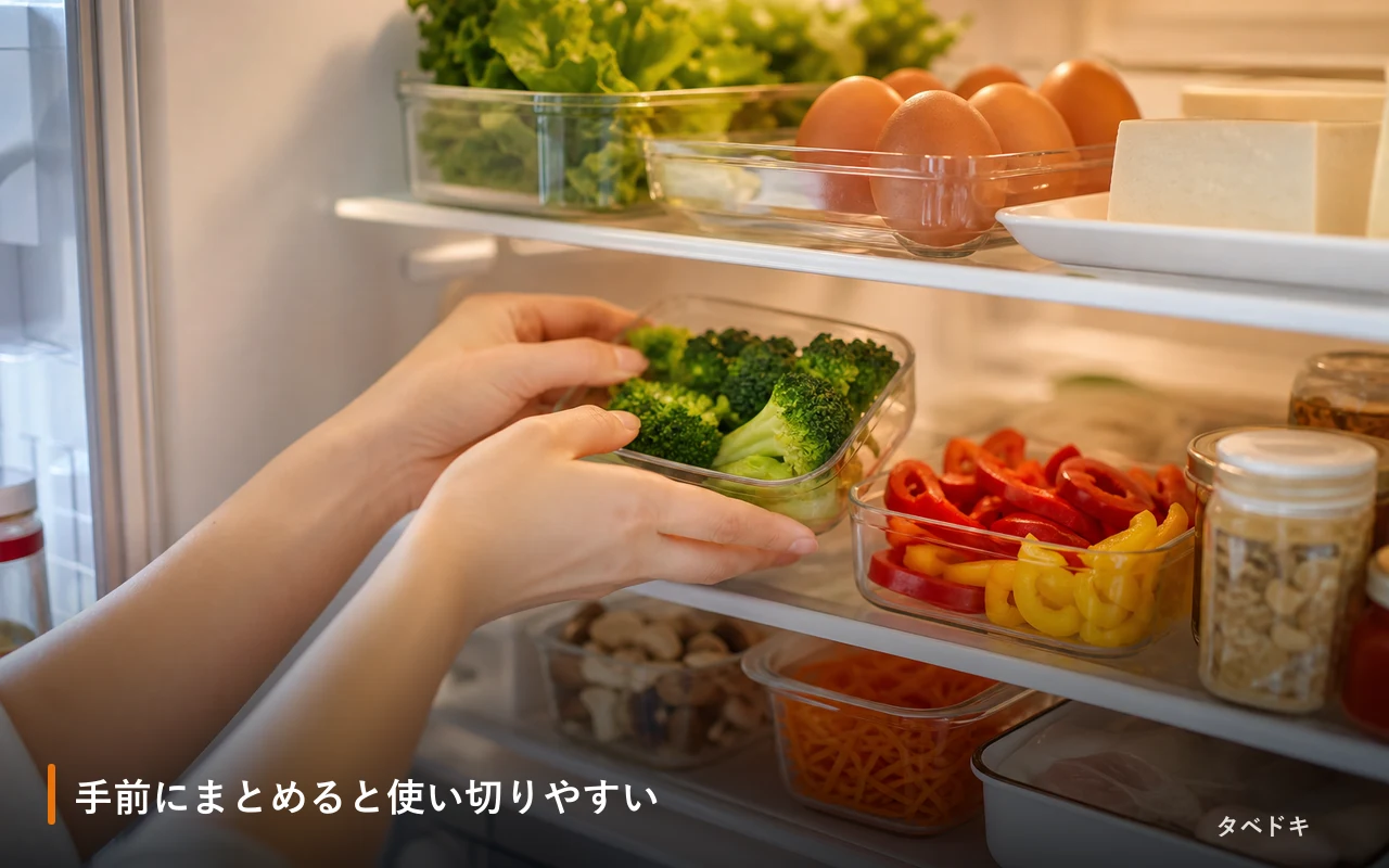 手前にまとめると使い切りやすい