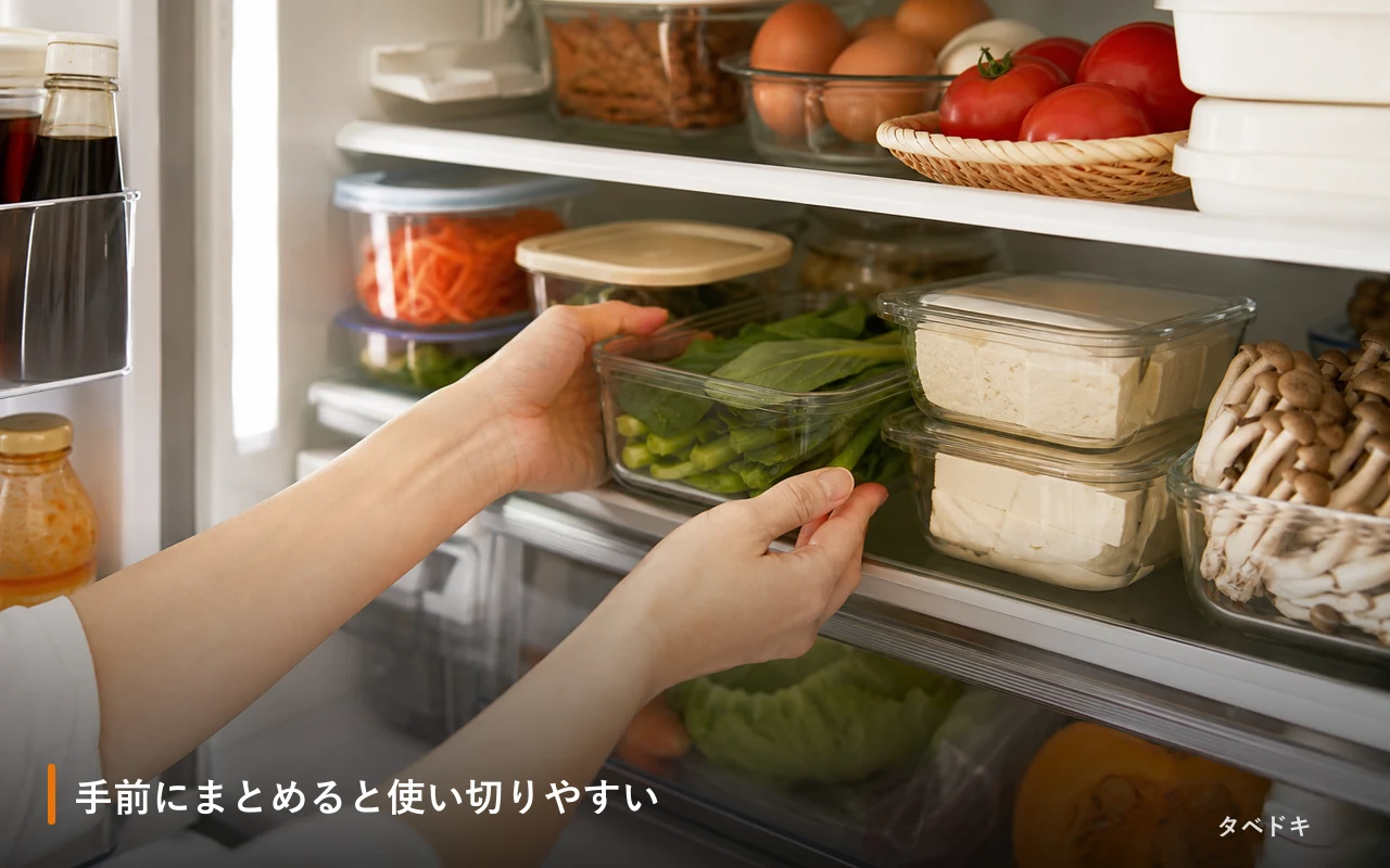 手前にまとめると使い切りやすい