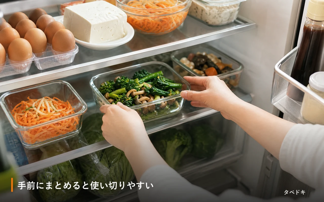 手前にまとめると使い切りやすい