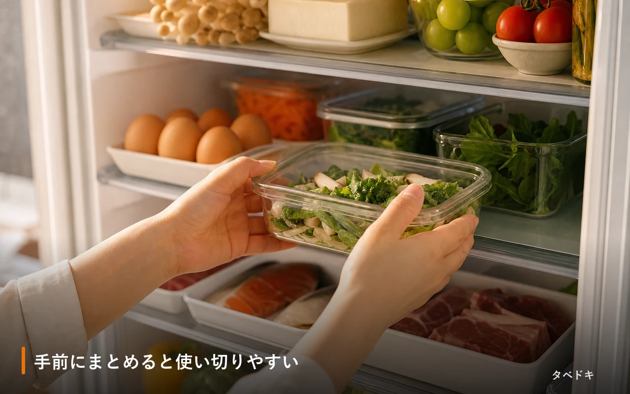 手前にまとめると使い切りやすい
