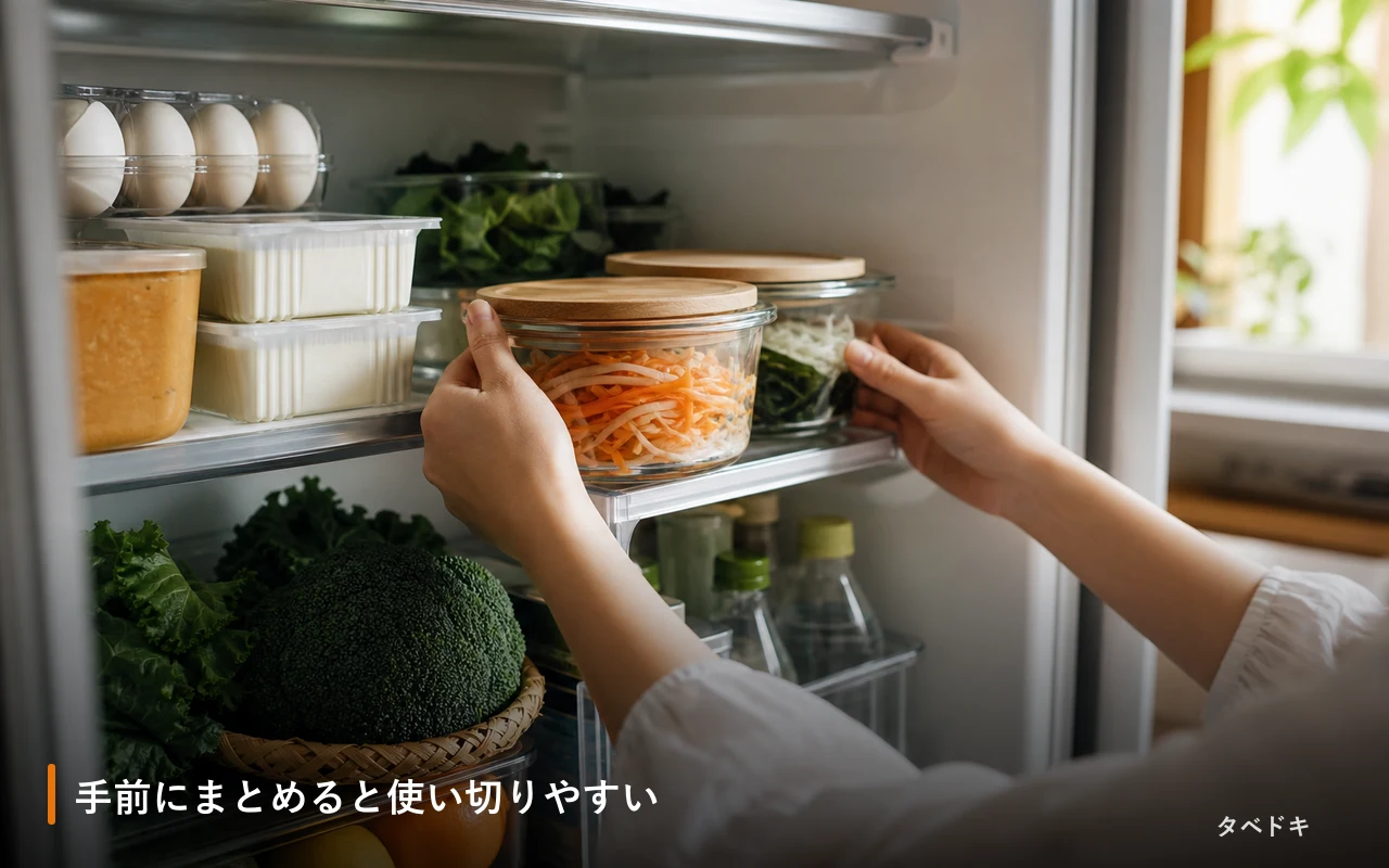 手前にまとめると使い切りやすい