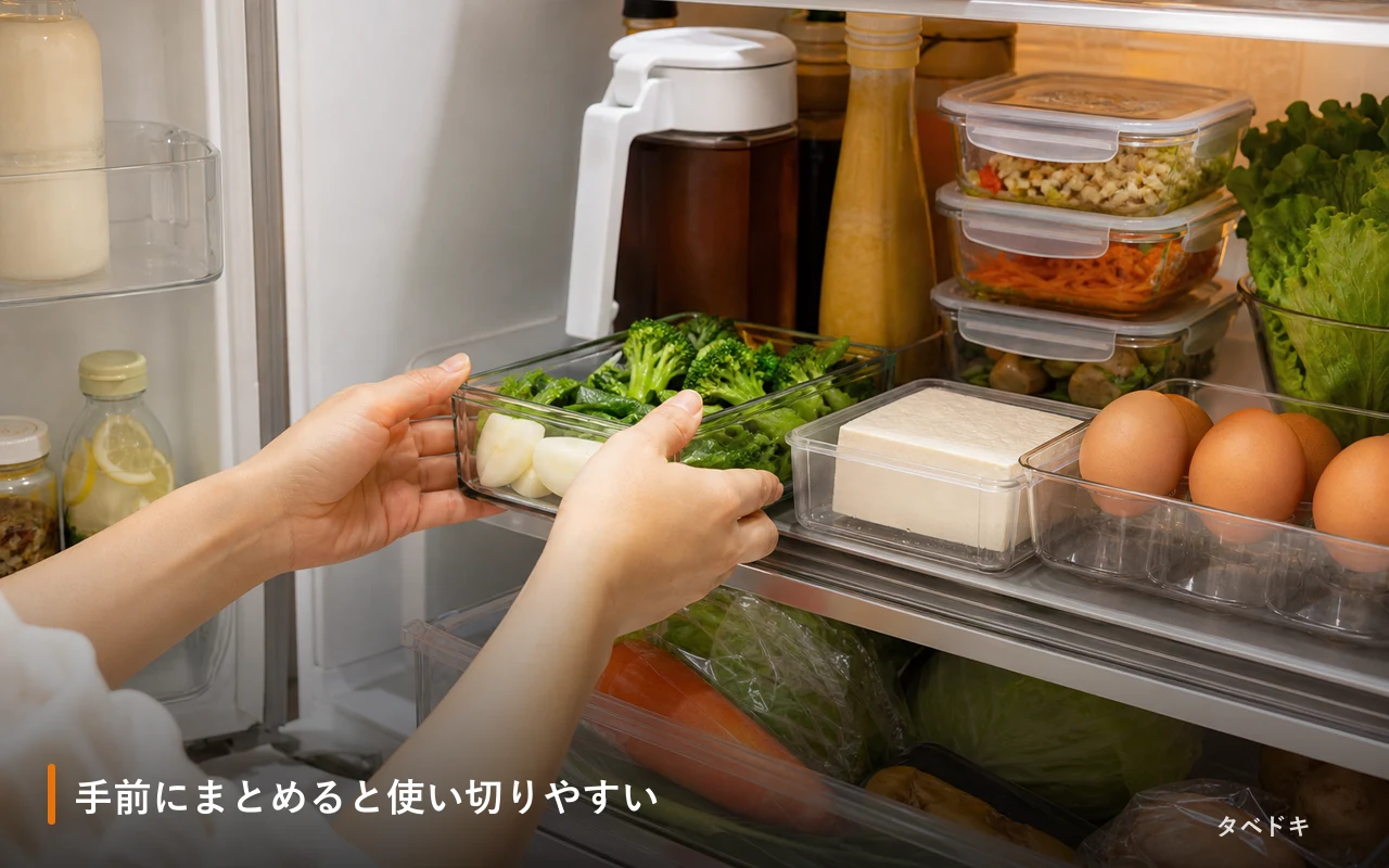 手前にまとめると使い切りやすい