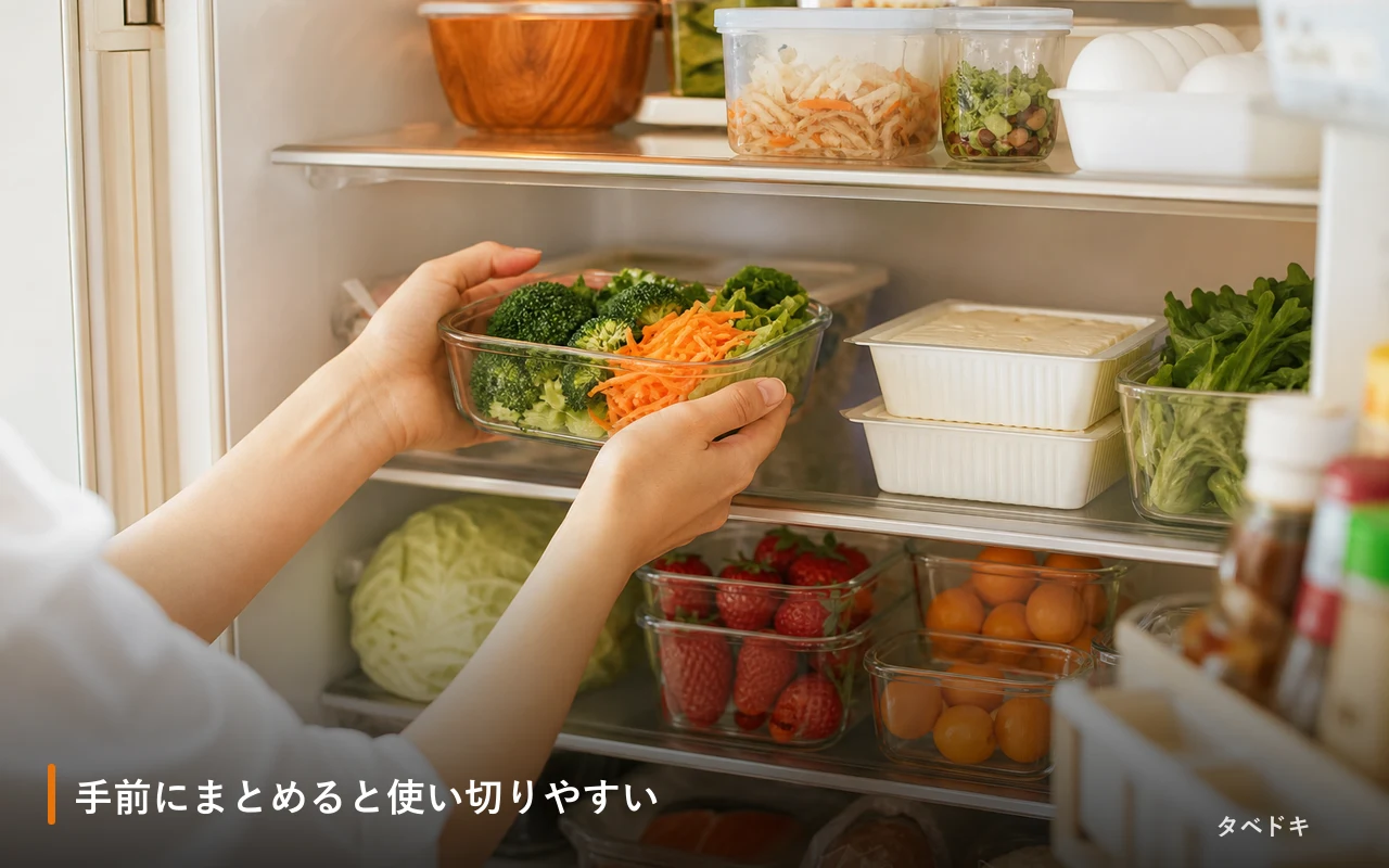 手前にまとめると使い切りやすい