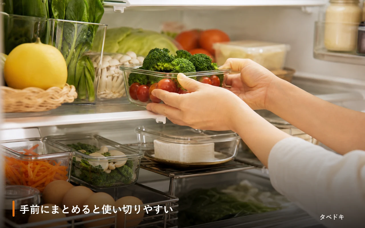 手前にまとめると使い切りやすい