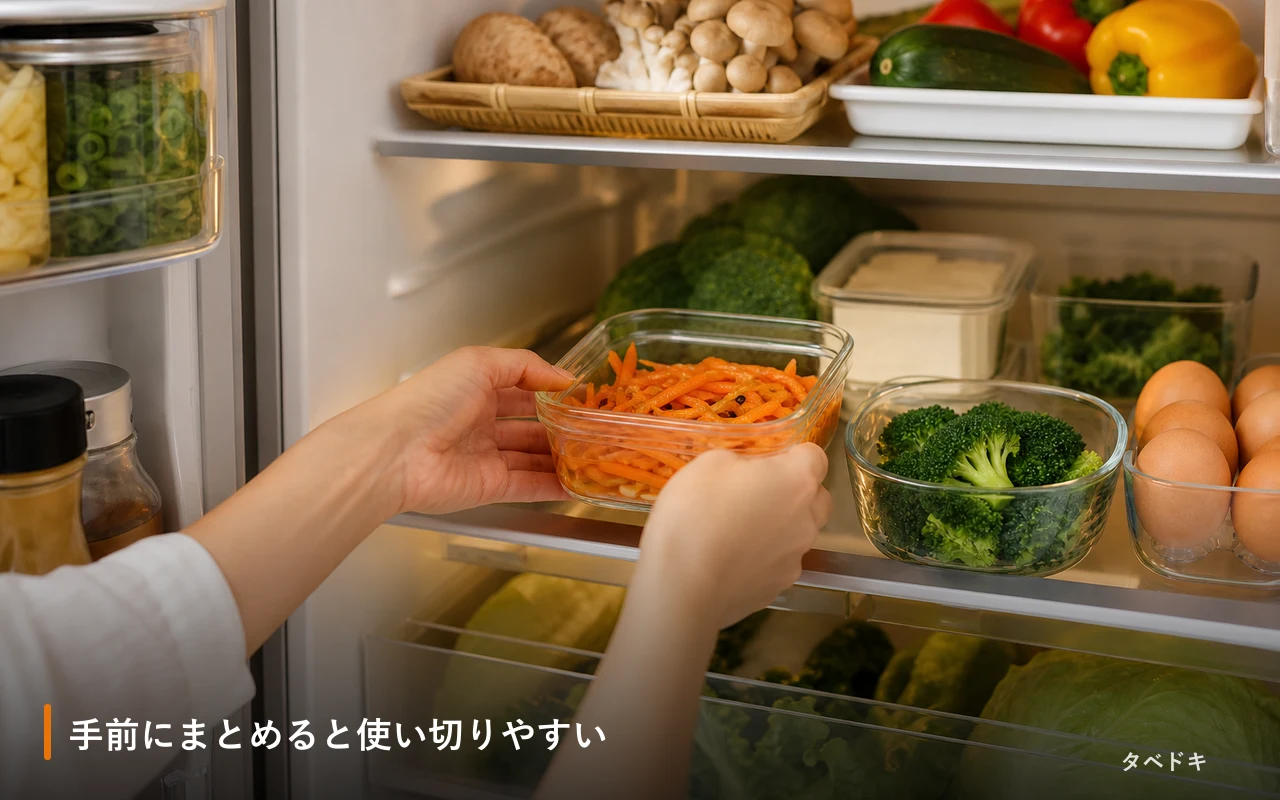 手前にまとめると使い切りやすい