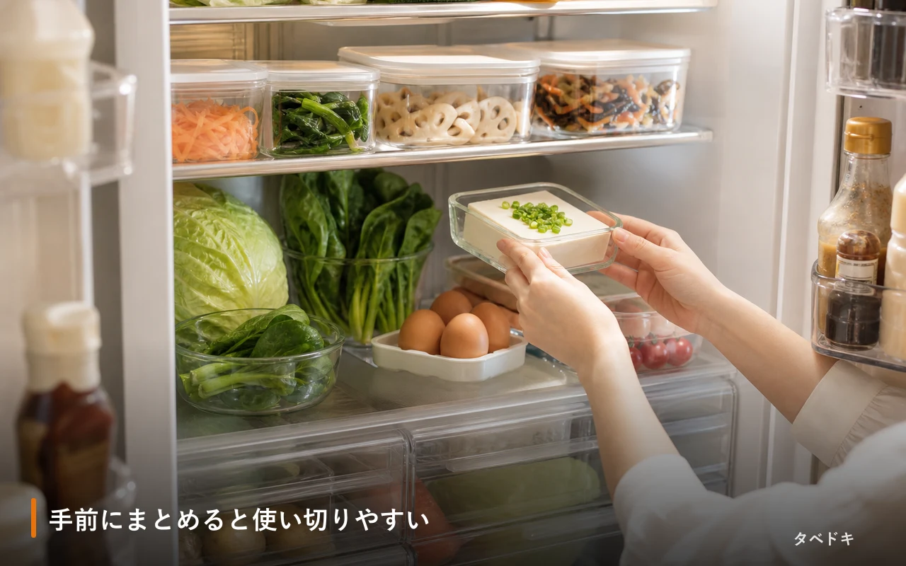 手前にまとめると使い切りやすい