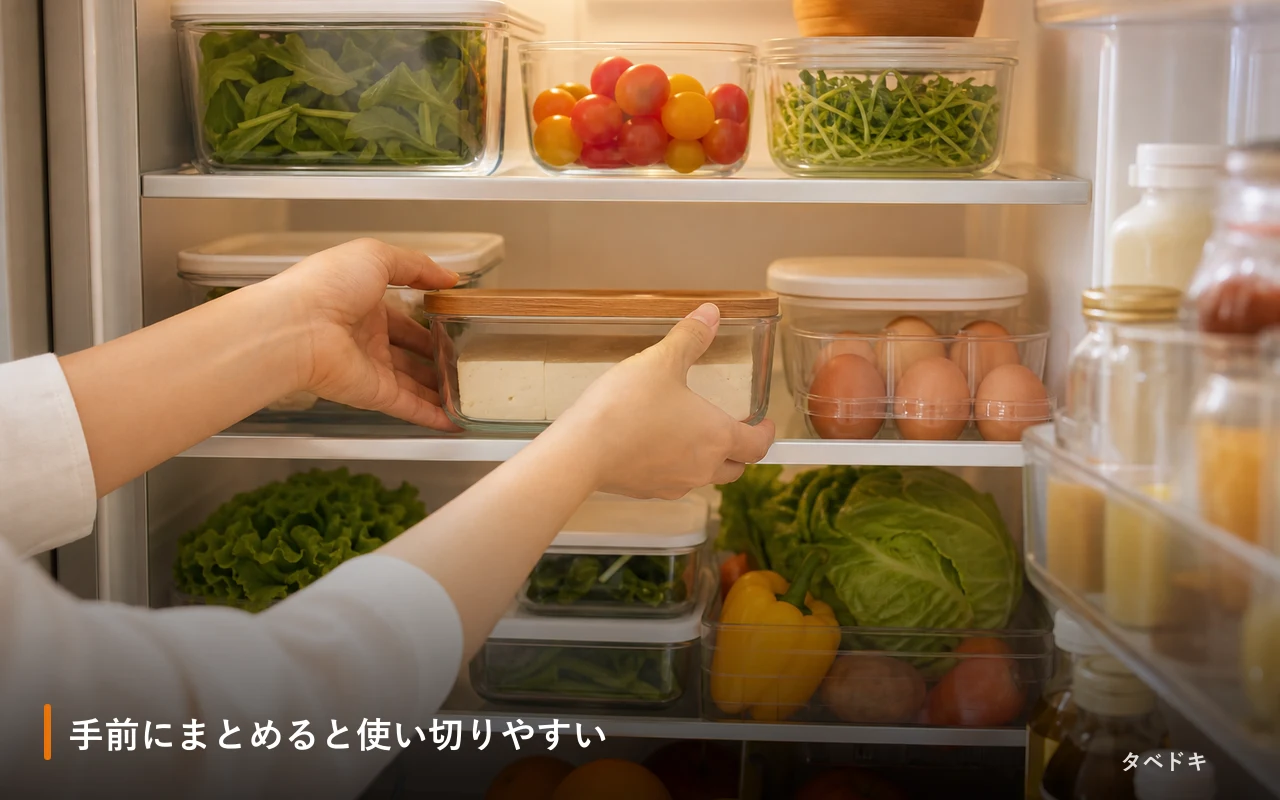 手前にまとめると使い切りやすい