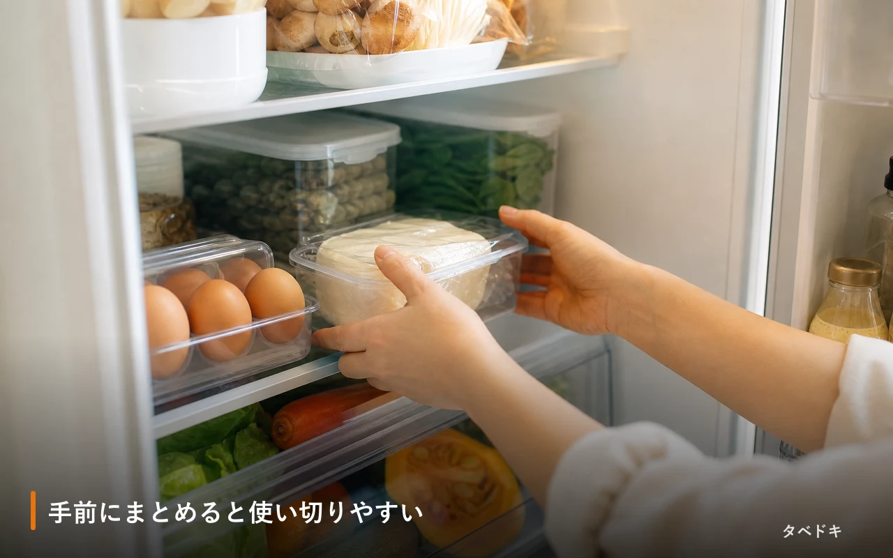 手前にまとめると使い切りやすい
