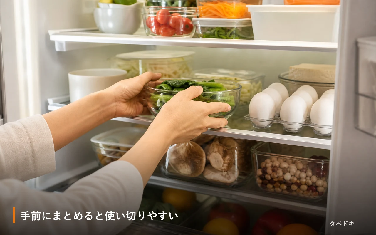 手前にまとめると使い切りやすい