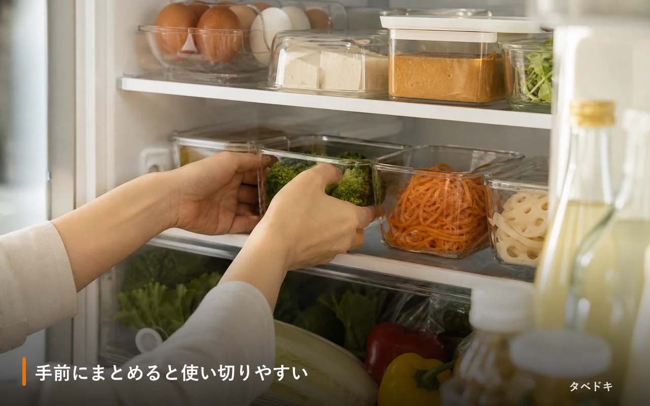 手前にまとめると使い切りやすい