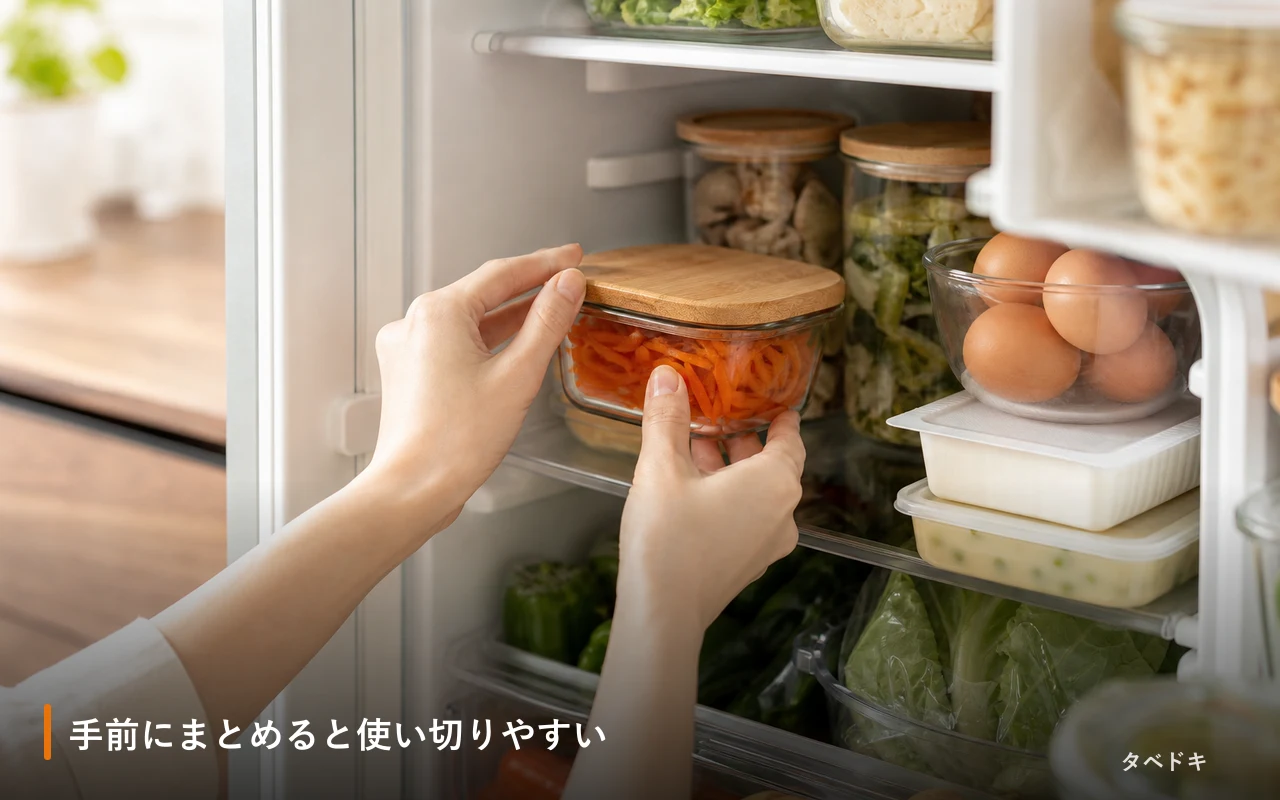 手前にまとめると使い切りやすい