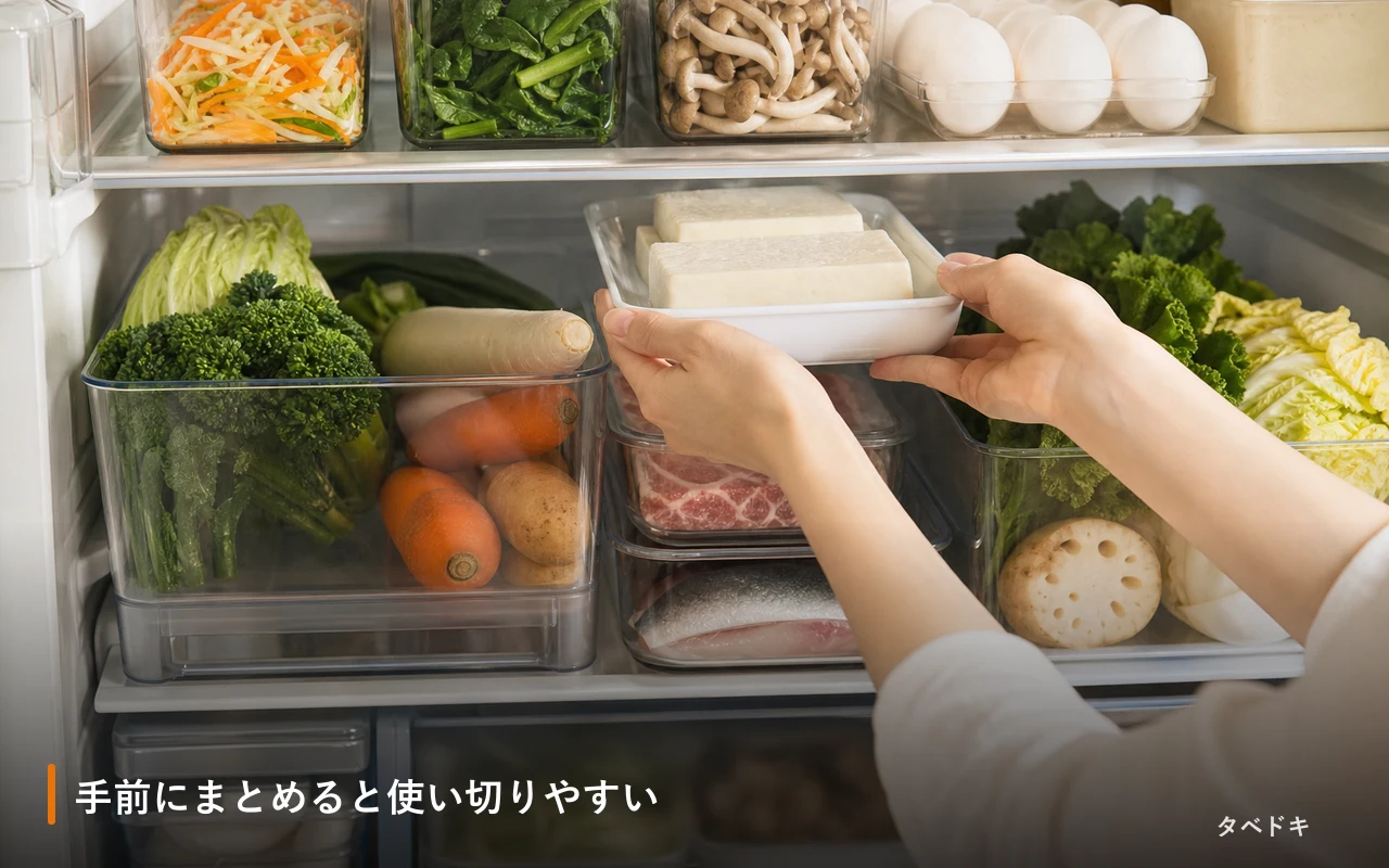手前にまとめると使い切りやすい