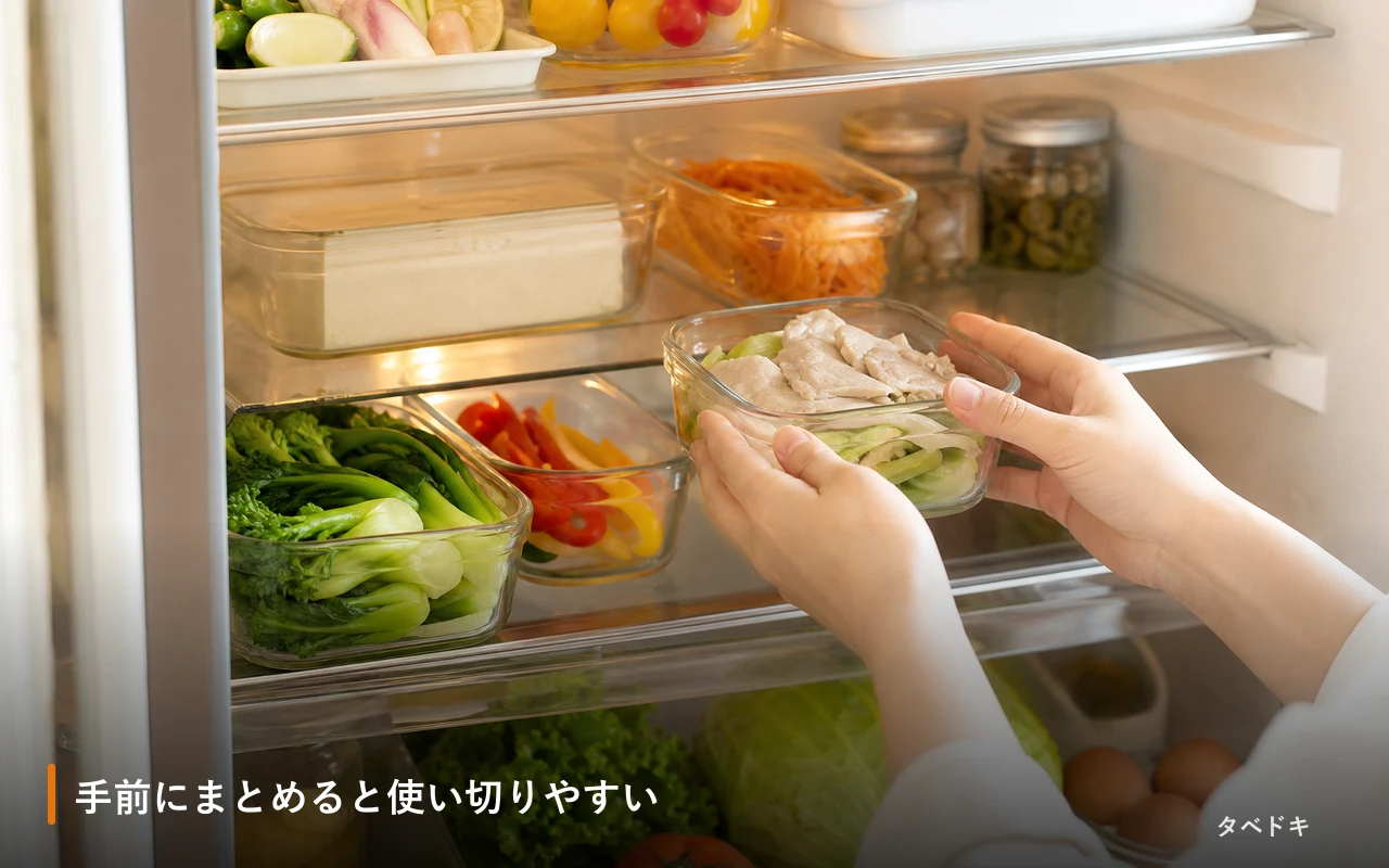 手前にまとめると使い切りやすい