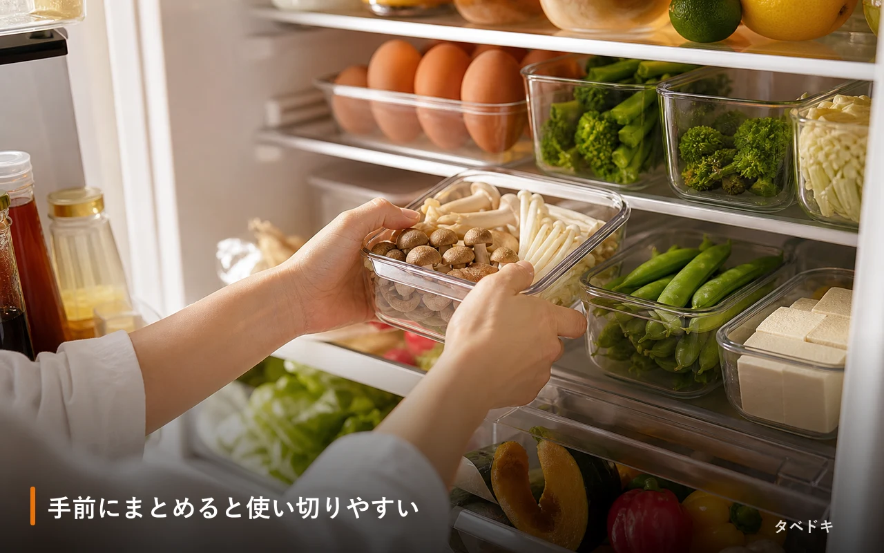 手前にまとめると使い切りやすい