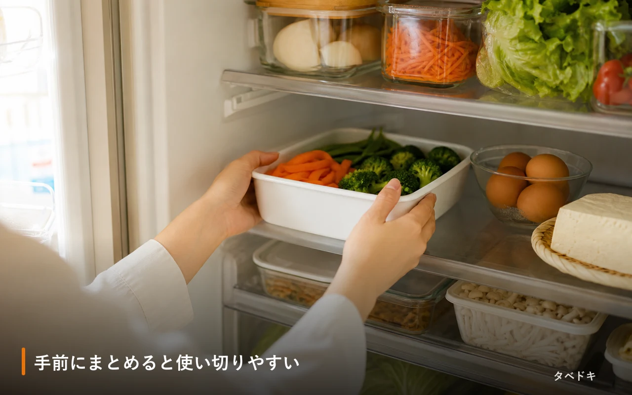 手前にまとめると使い切りやすい