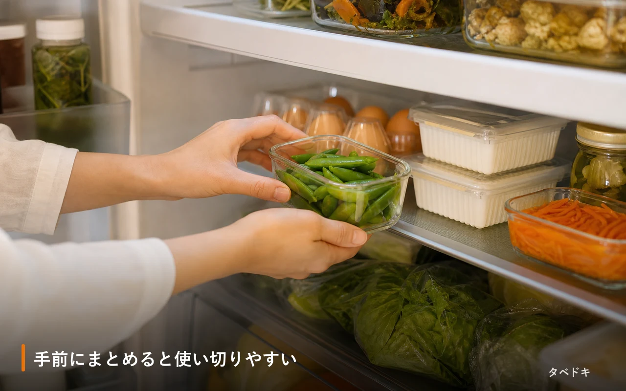 手前にまとめると使い切りやすい