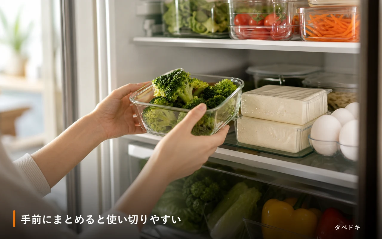 手前にまとめると使い切りやすい