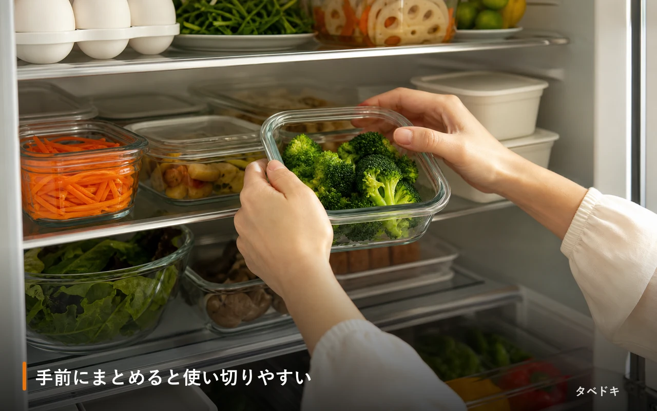 手前にまとめると使い切りやすい