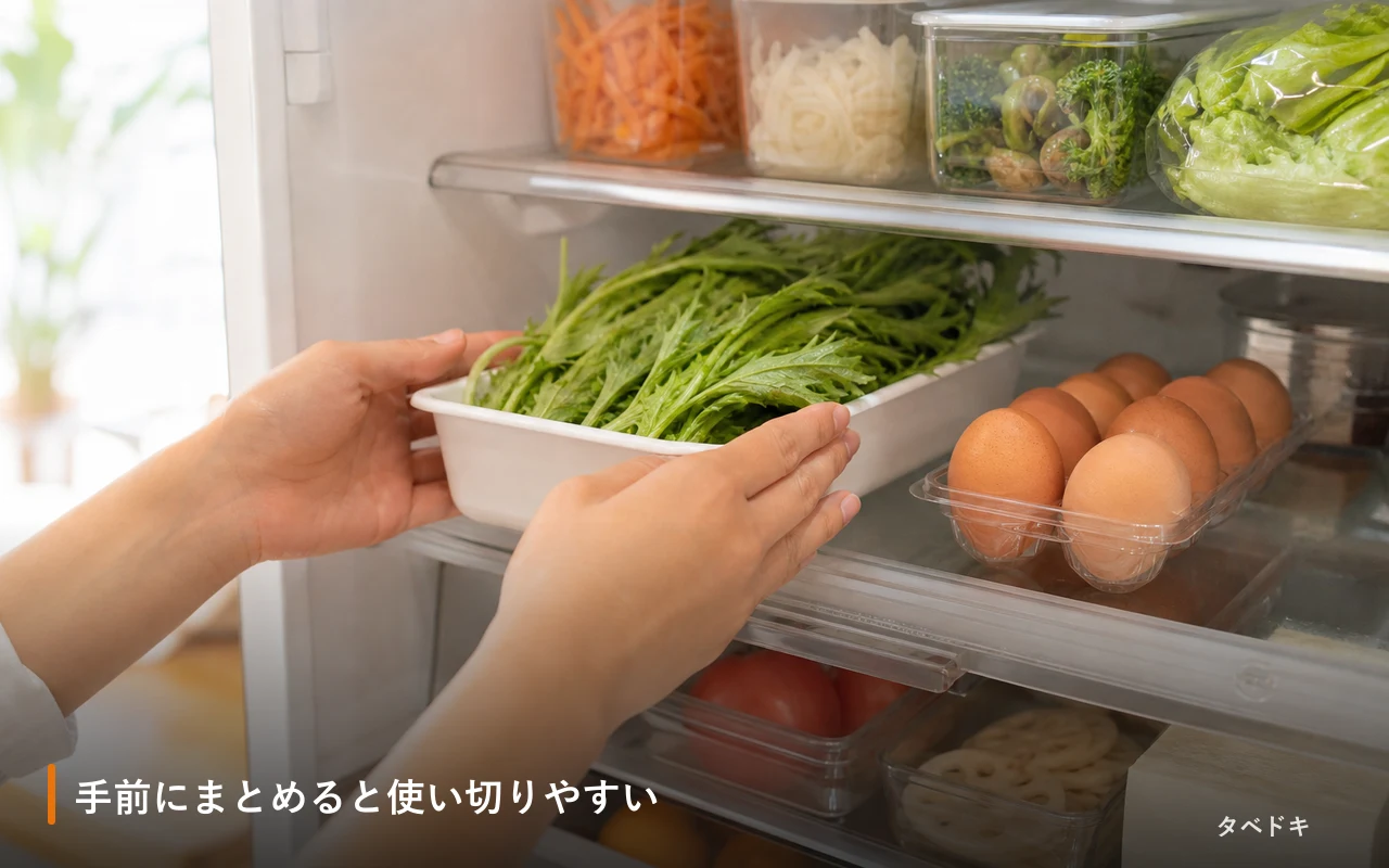 手前にまとめると使い切りやすい