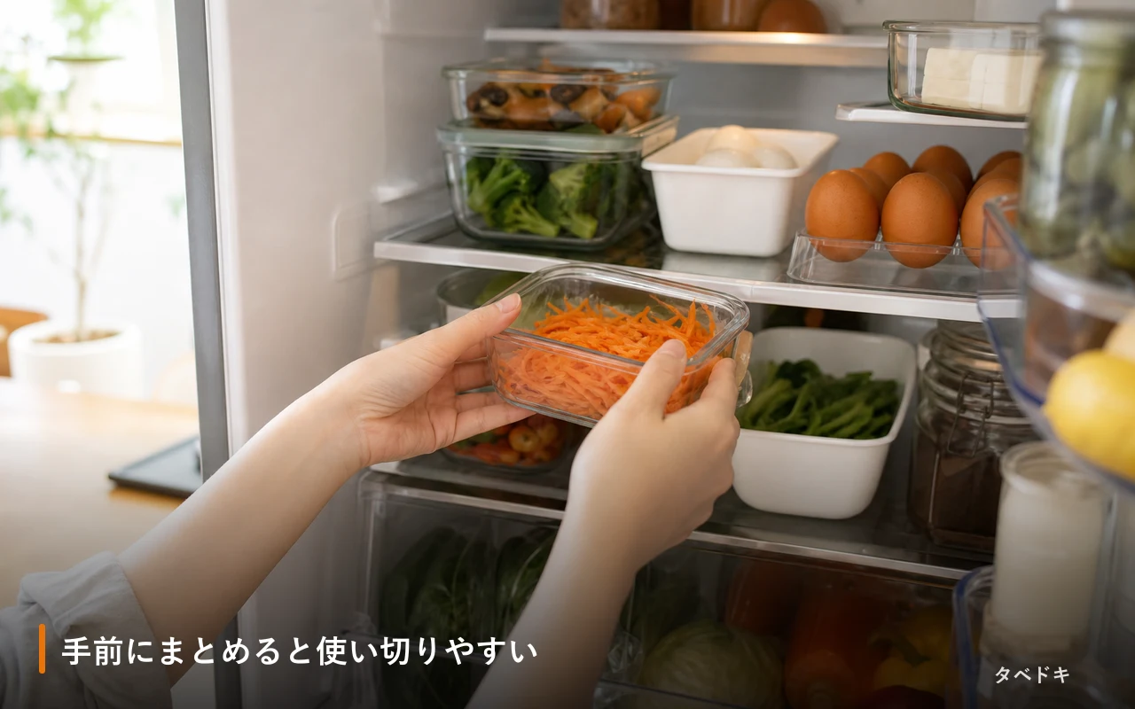 手前にまとめると使い切りやすい