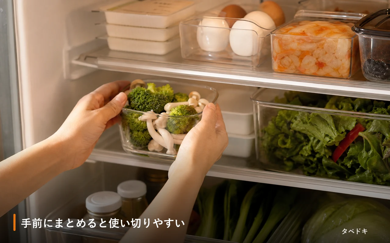 手前にまとめると使い切りやすい