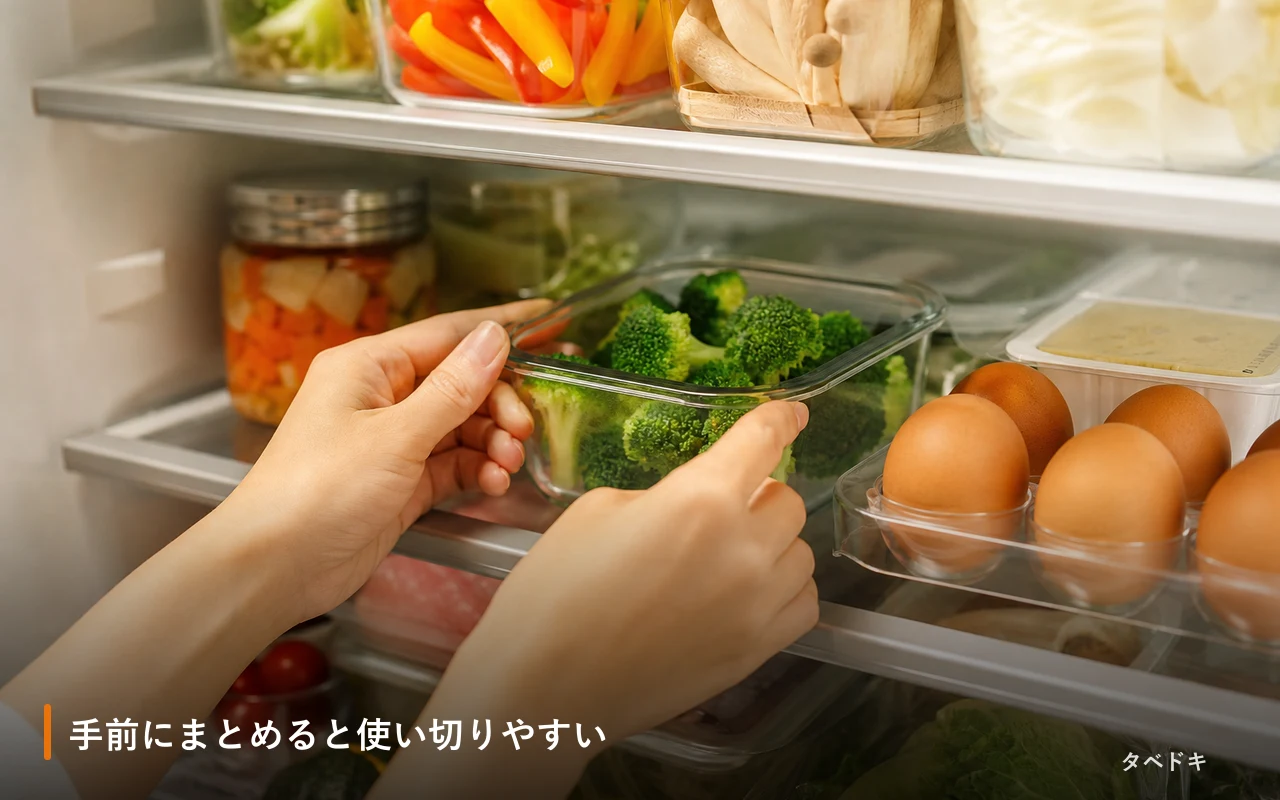 手前にまとめると使い切りやすい