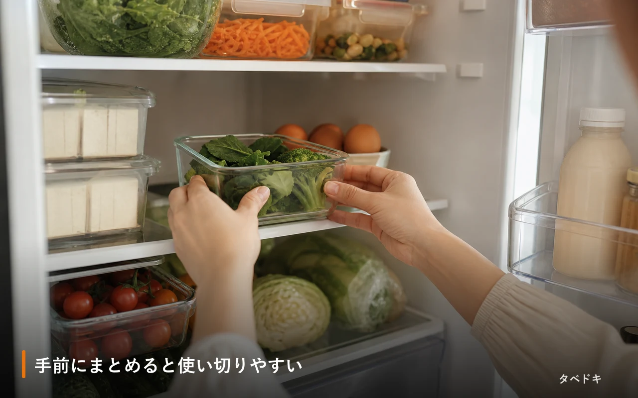 手前にまとめると使い切りやすい
