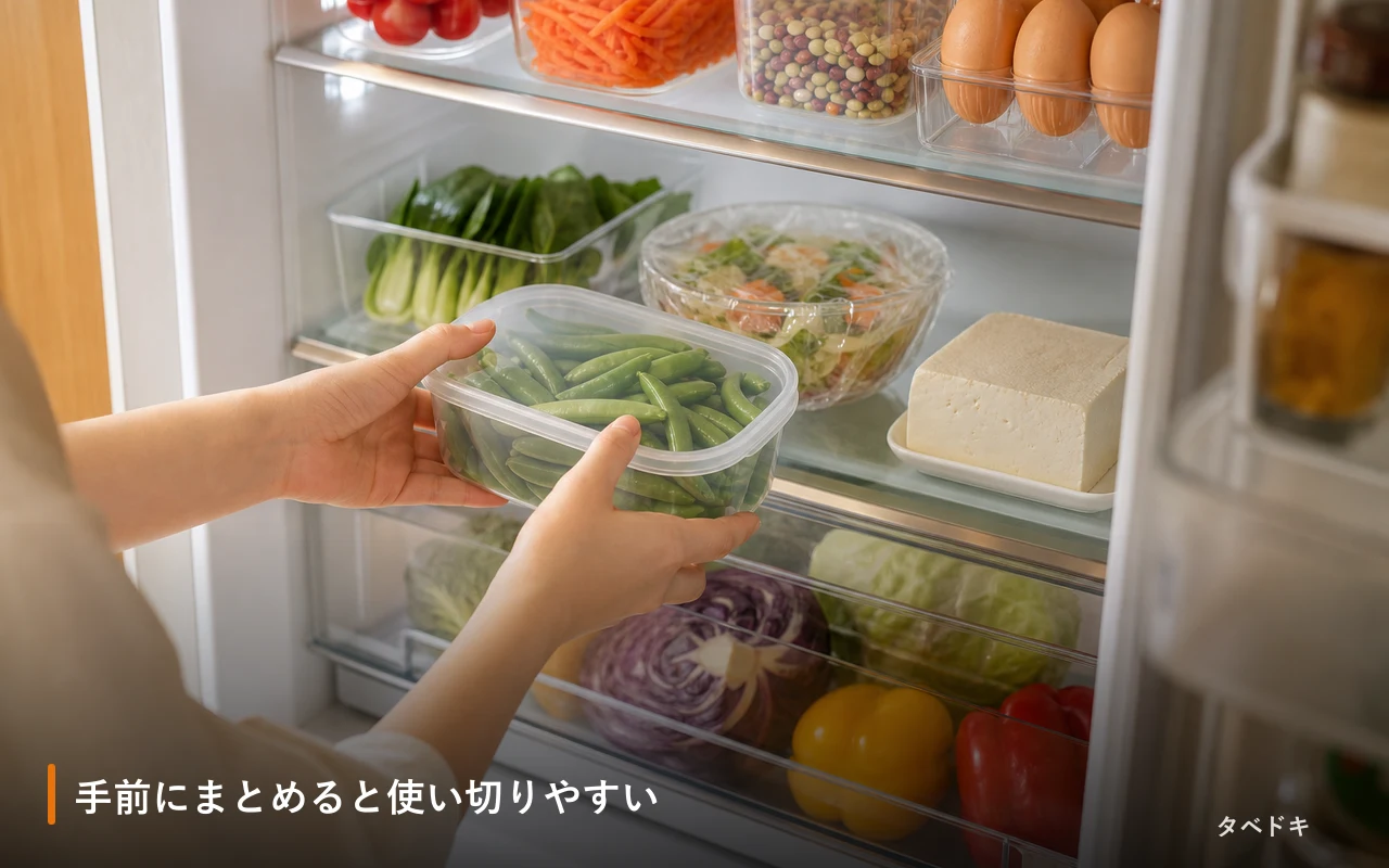 手前にまとめると使い切りやすい