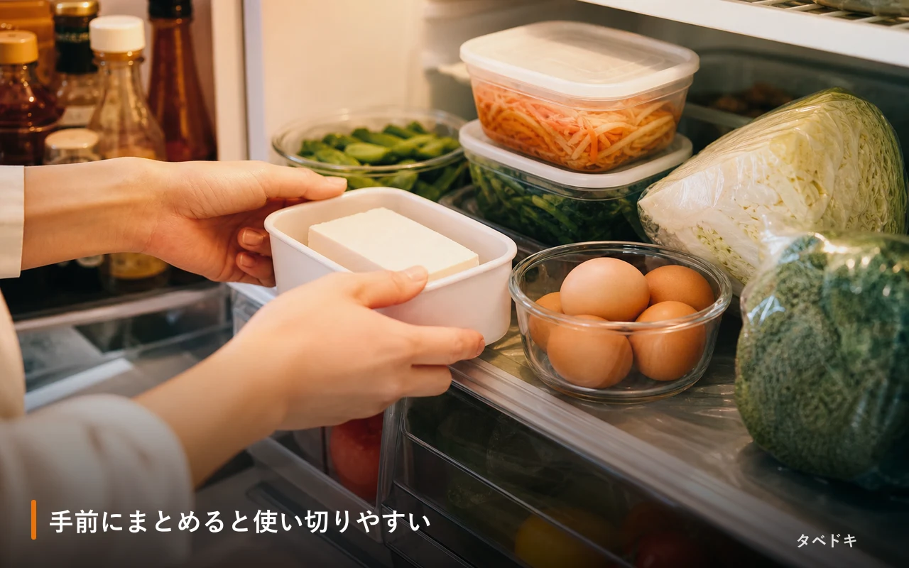 手前にまとめると使い切りやすい