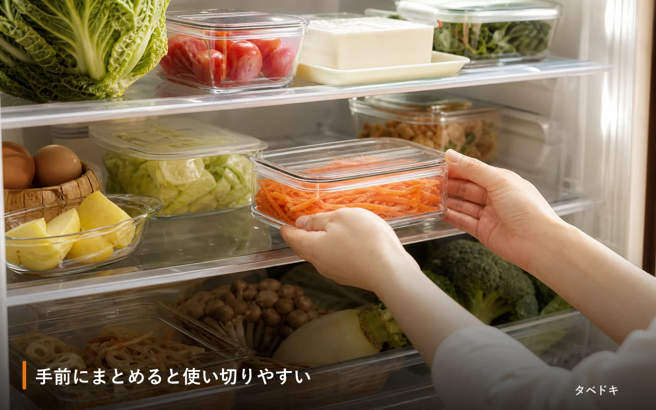 手前にまとめると使い切りやすい