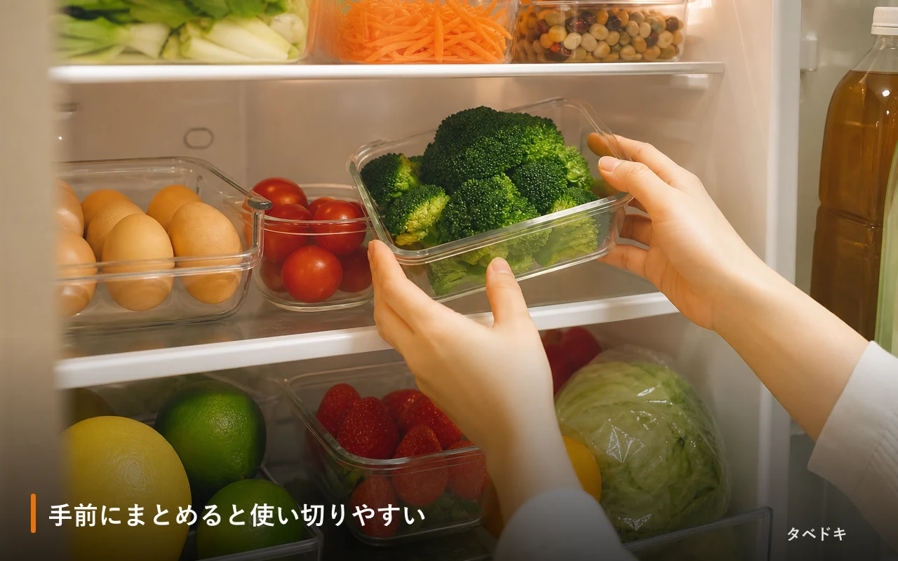 手前にまとめると使い切りやすい
