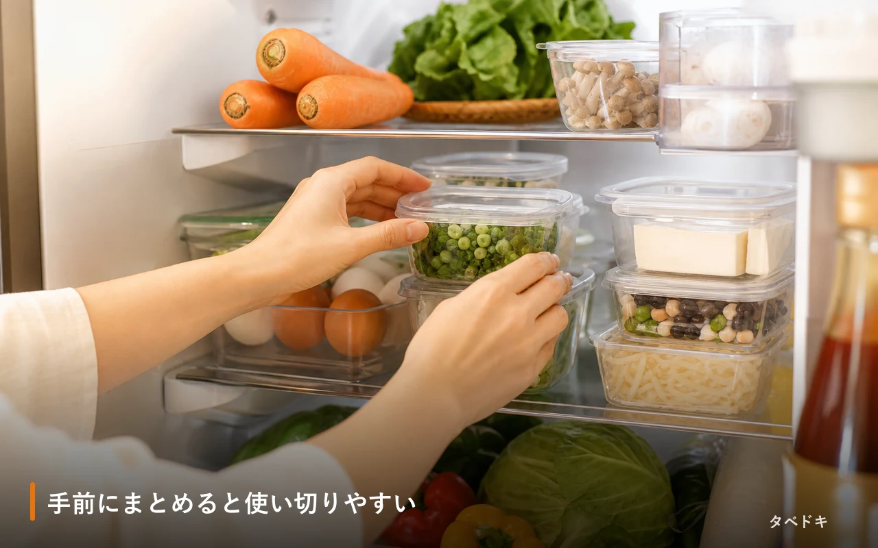 手前にまとめると使い切りやすい