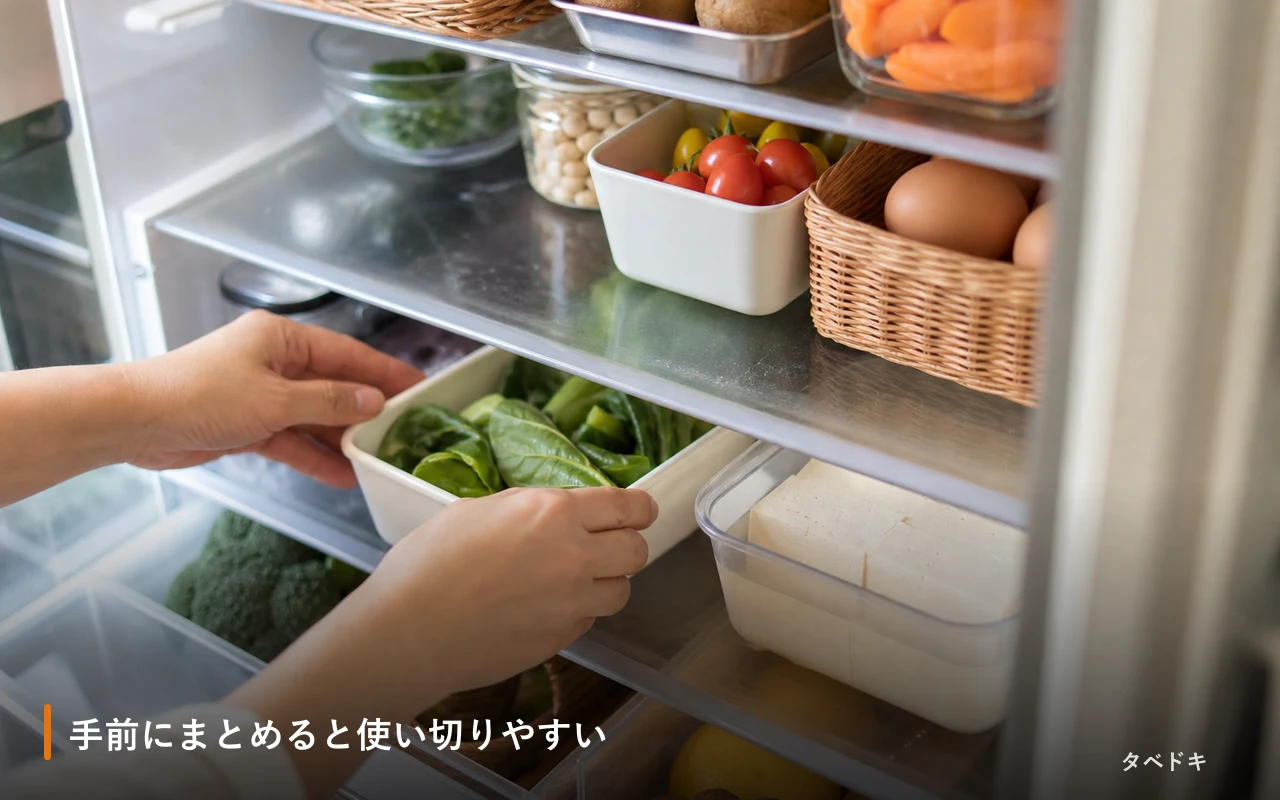手前にまとめると使い切りやすい
