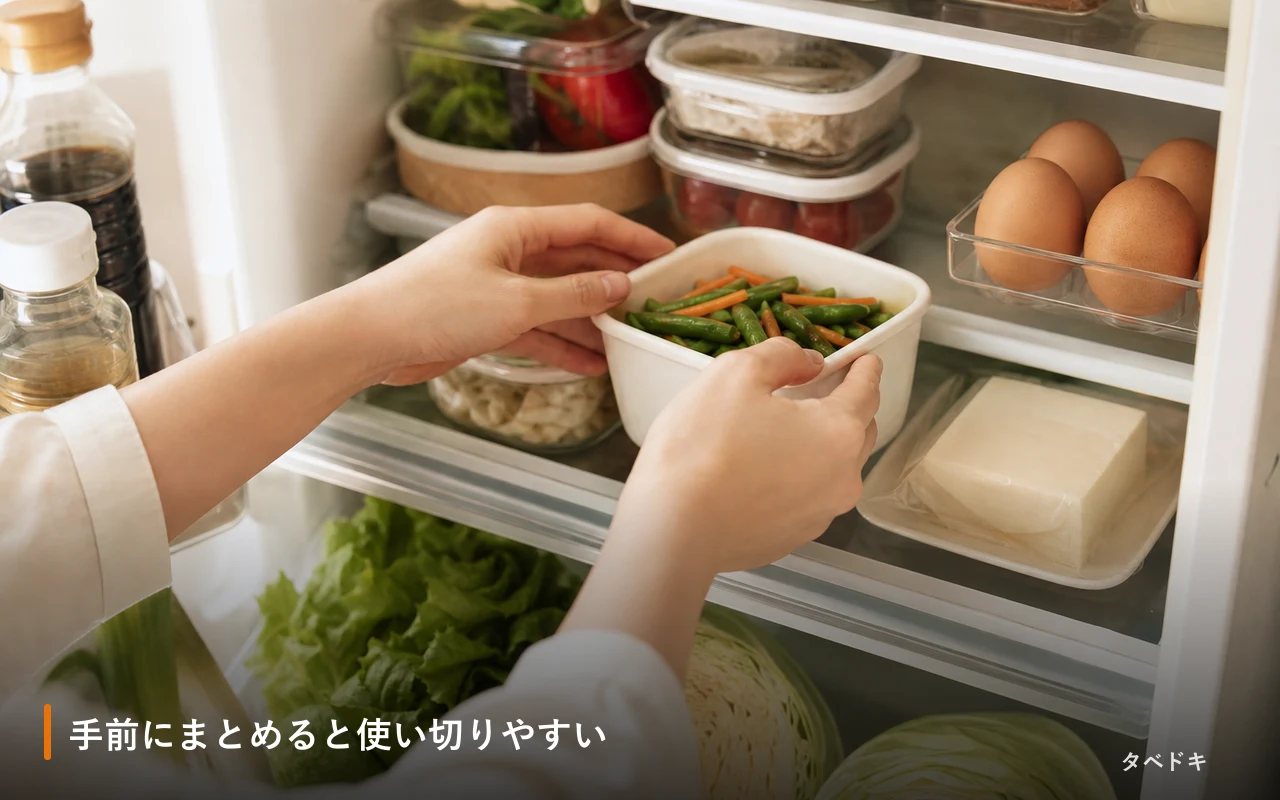 手前にまとめると使い切りやすい