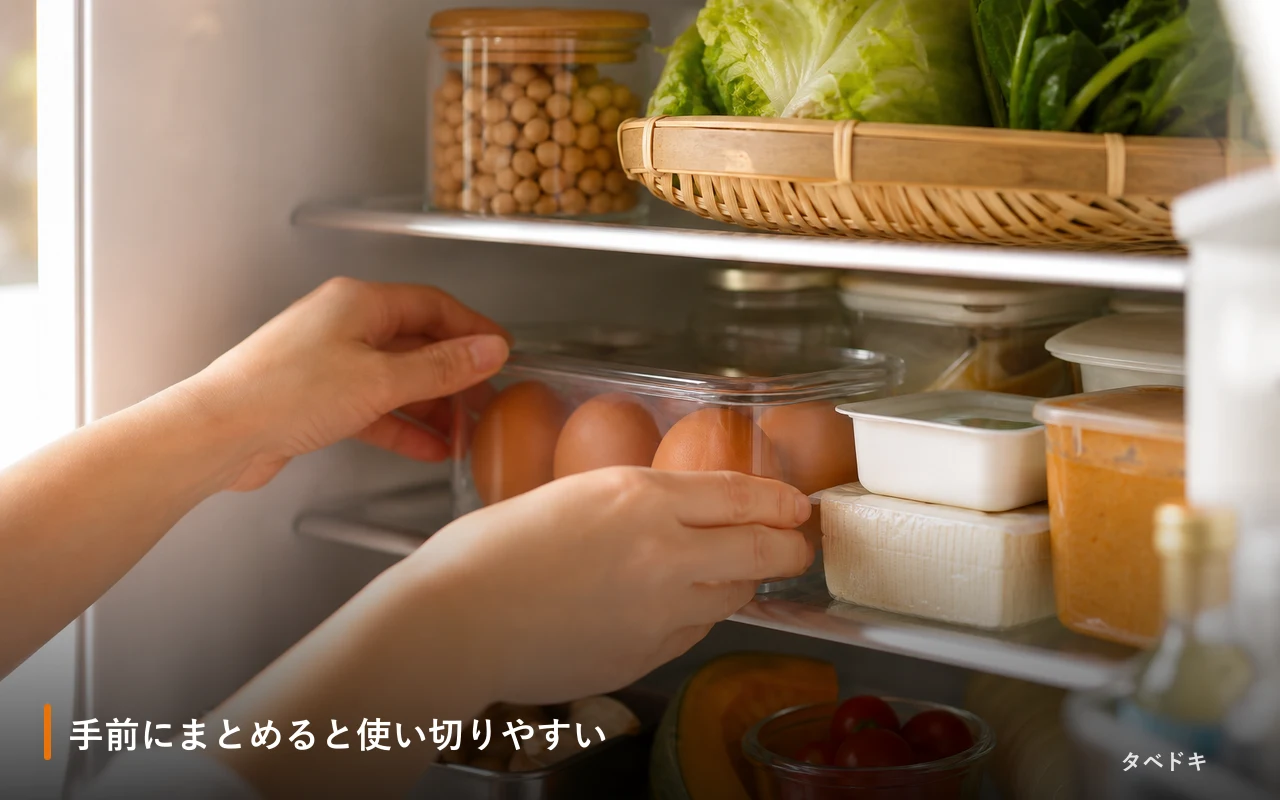 手前にまとめると使い切りやすい