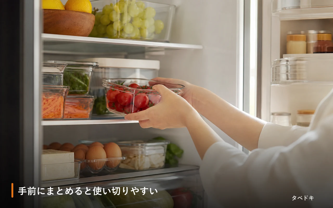 手前にまとめると使い切りやすい
