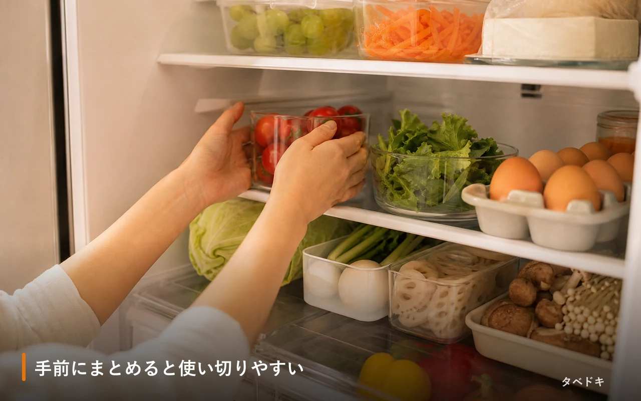 手前にまとめると使い切りやすい
