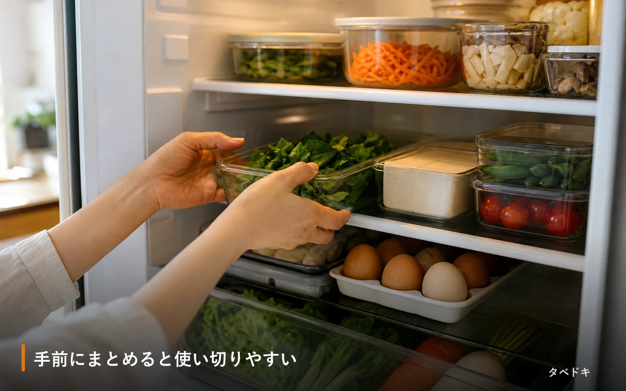 手前にまとめると使い切りやすい