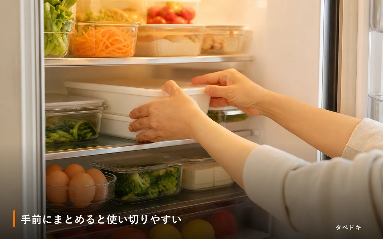 手前にまとめると使い切りやすい