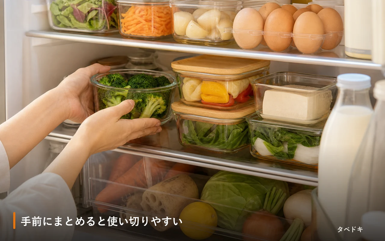 手前にまとめると使い切りやすい